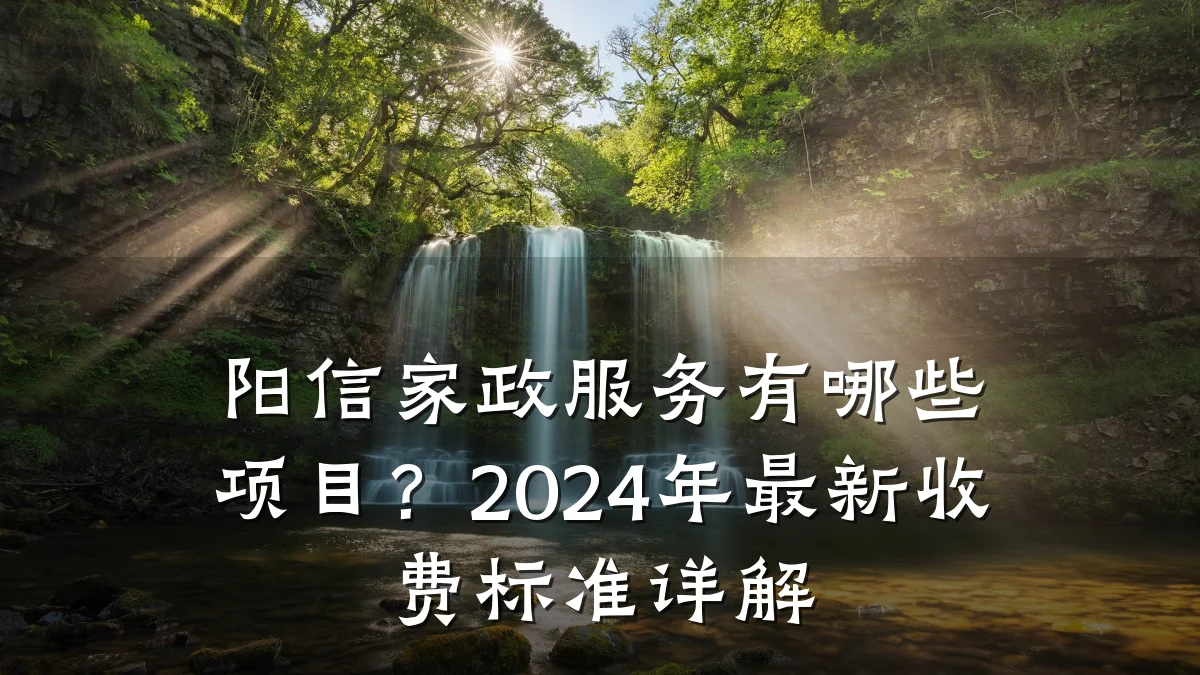 阳信家政服务有哪些项目？2024年最新收费标准详解